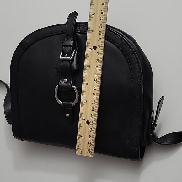 Lauren Ralph Lauren Leather Saddlebag Crossbody Black GUC - Picture 10 of 17